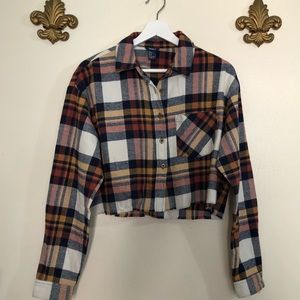 Button down crop shirt